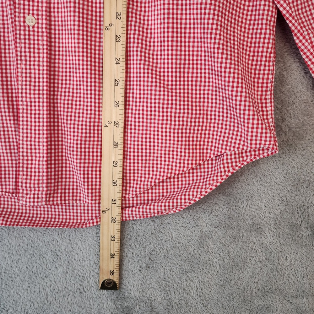 Ralph Lauren Blake Shirt Mens Large Red White Gingham Cotton Button Down - Picture 5 of 9